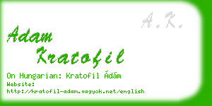 adam kratofil business card